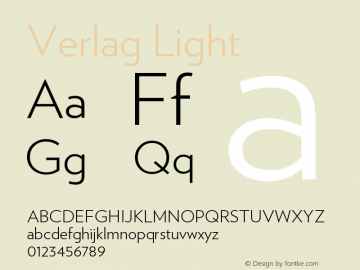 Verlag-Light Version 001.001 Font Sample