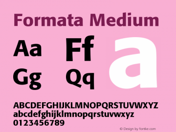 Formata-Medium OTF 1.0;PS 001.003;Core 1.0.22 Font Sample