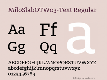 Milo Slab OT W03 Text Version 7.504图片样张