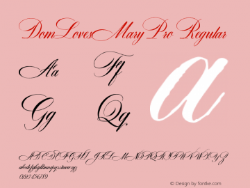 DomLovesMaryPro Version 1.000 2012 initial release | PDF-X by gtwsk Font Sample