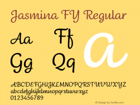 Jasmina FY Regular Version 1.000 Font Sample