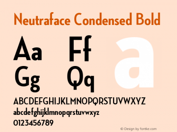 NeutrafaceCondensed-Bold Version 1.000;PS 001.001;hotconv 1.0.38 Font Sample