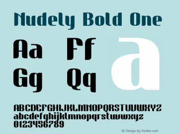 Nudely-BoldOne Version 1.000 Font Sample