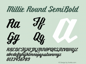 Millie Round SemiBold Version 5.005;PS 005.005;hotconv 1.0.70;makeotf.lib2.5.58329 Font Sample