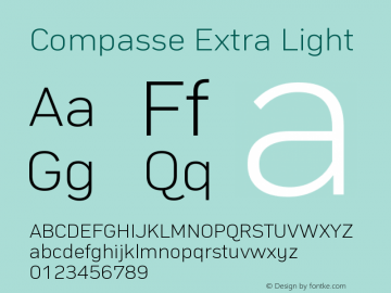 Compasse-ExtraLight Version 1.000 Font Sample