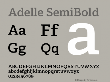 Adelle-SemiBold Version 1.000 Font Sample