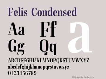 Felis-Cond Version 1.000 Font Sample