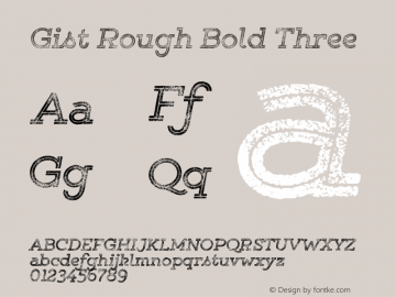 Gist Rough Bold Three Version 1.000 Font Sample