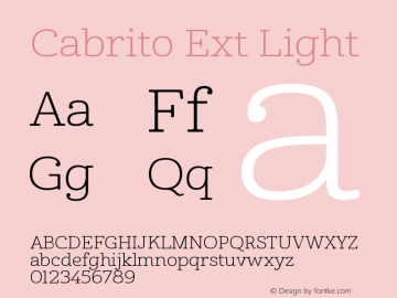 Cabrito-ExtLig Version 001.001 Font Sample