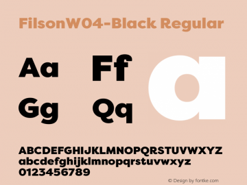 Filson W04 Black Version 1.00 Font Sample