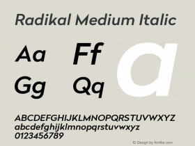Radikal Medium Italic 1.000图片样张