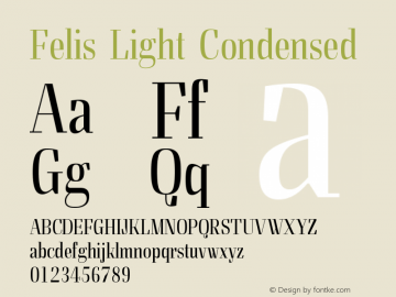 Felis-LightCond Version 1.000 Font Sample