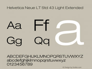 HelveticaNeueLTStd-LtEx Version 2.035;PS 002.000;hotconv 1.0.51;makeotf.lib2.0.18671 Font Sample