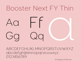 Booster Next FY Thin Version 1.001 Font Sample