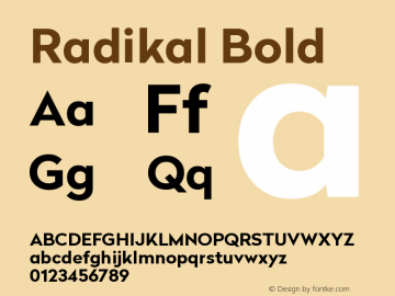 Radikal Bold 1.000 Font Sample