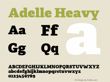 Adelle-Heavy Version 1.000 Font Sample
