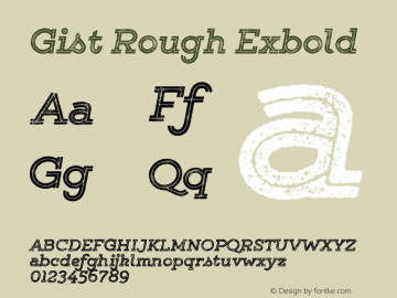 Gist Rough Exbold Version 1.000 Font Sample