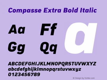 Compasse-ExtraBoldItalic Version 1.000 Font Sample