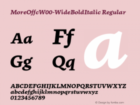 More Offc W00 Wide Bold Italic Version 7.504 Font Sample