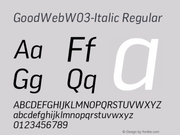 GoodWeb W03 Italic Version 7.504图片样张