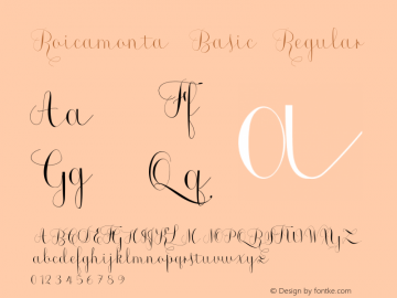 Roicamonta Basic Version 1.00 March 21, 2014, initial release Font Sample