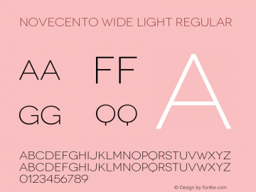 novecento wide light font free