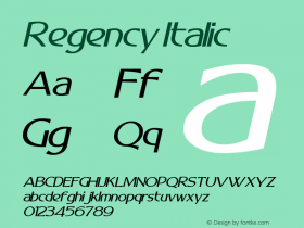 Regency Italic Version 1.00 February 22, 2014, initial release图片样张