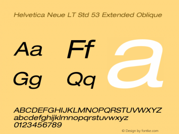 HelveticaNeueLTStd-ExO Version 2.035;PS 002.000;hotconv 1.0.51;makeotf.lib2.0.18671 Font Sample