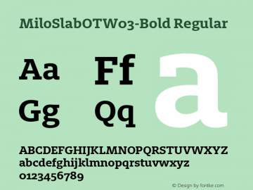 Milo Slab OT W03 Bold Version 7.504图片样张