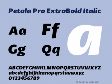 PetalaPro-ExtraBoldItalic Version 1.002图片样张