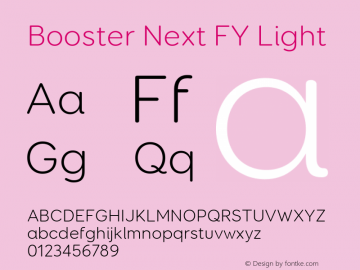 Booster Next FY Light Version 1.001 Font Sample