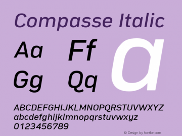 Compasse-Italic Version 1.000 Font Sample