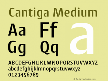 Cantiga-Medium Version 1.000 2014 initial release图片样张