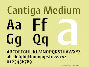 Cantiga-Medium Version 1.000 2014 initial release Font Sample