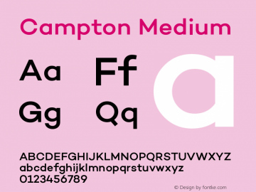 Campton Medium Version 1.000;PS 001.000;hotconv 1.0.70;makeotf.lib2.5.58329 Font Sample