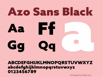AzoSans-Black Version 1.000 Font Sample