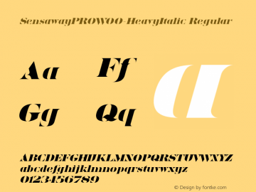 Sensaway PRO W00 Heavy Italic Version 1.00图片样张