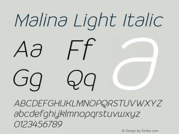 Malina-LightItalic 0.000图片样张