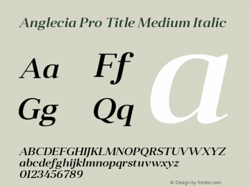 Anglecia Pro Title Medium Italic Version 001.000图片样张