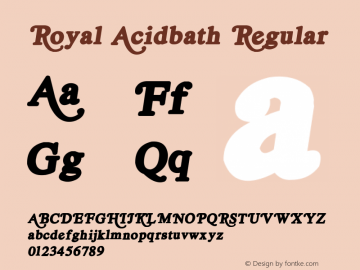 Royal Acidbath Regular email: maddhatter_dl@yahoo.com Font Sample