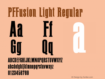 PFFusion Light Regular Macromedia Fontographer 4.1 18/4/2002图片样张