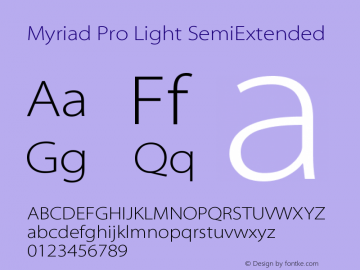 MyriadPro-LightSemiExt Version 2.037;PS 2.000;hotconv 1.0.51;makeotf.lib2.0.18671图片样张