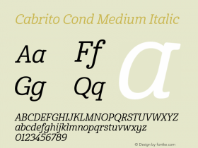 Cabrito-ConMedIt Version 001.001 Font Sample