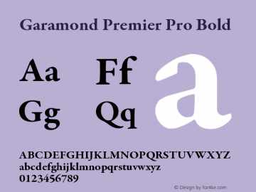 GaramondPremrPro-Bd Version 2.000;PS 2.000;hotconv 1.0.50;makeotf.lib2.0.16970图片样张