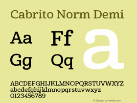 Cabrito-NorDem Version 001.001 Font Sample