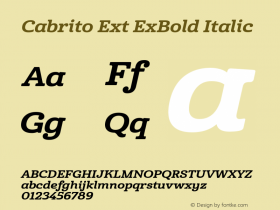 Cabrito-ExtExBIt Version 001.001 Font Sample