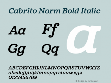 Cabrito-NorBolIt Version 001.001 Font Sample