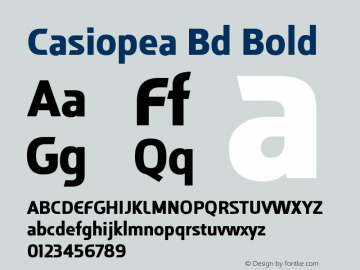 Casiopea-Bold Version 001.000 Font Sample