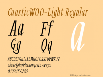 Caustic W00 Light Version 1.00 Font Sample