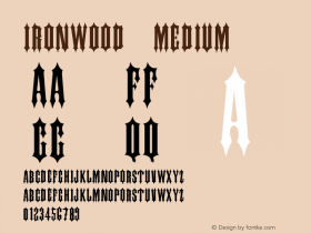 IRONWOOD Medium Version 001.000 Font Sample